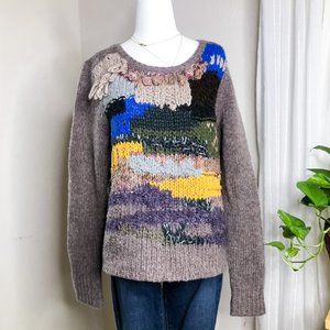 Anthropologie Hand Knit by Dolie Quirky Colorblock